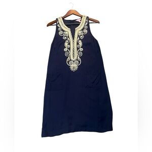 Lilly Pulitzer Carlotta Stretch Navy Blue Shift Dress Size 6